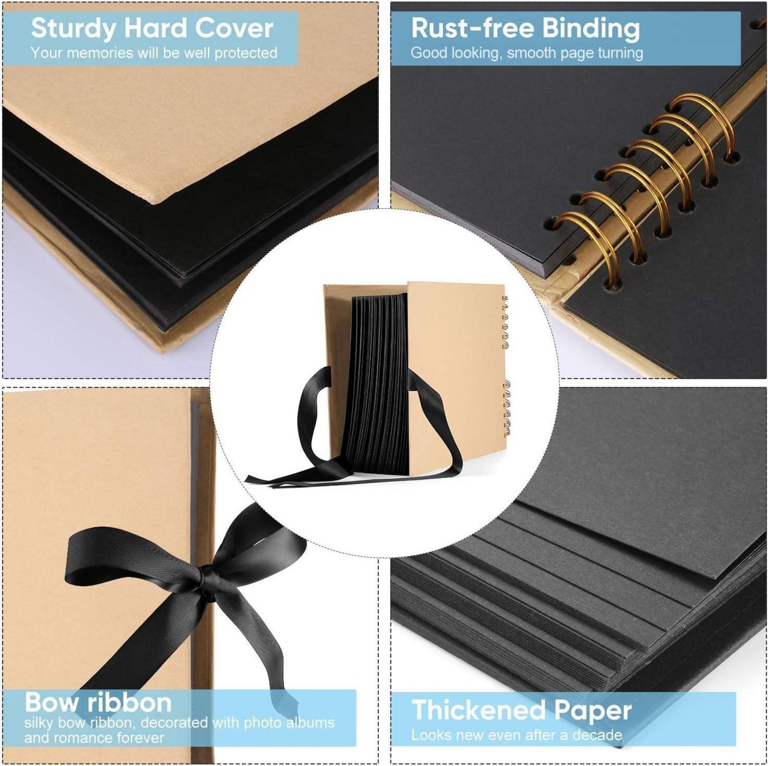 Fotoalbum Selbstgestalten Schwarze Seiten Scrapbook DIY 80 Seiten Hochzeit Baby