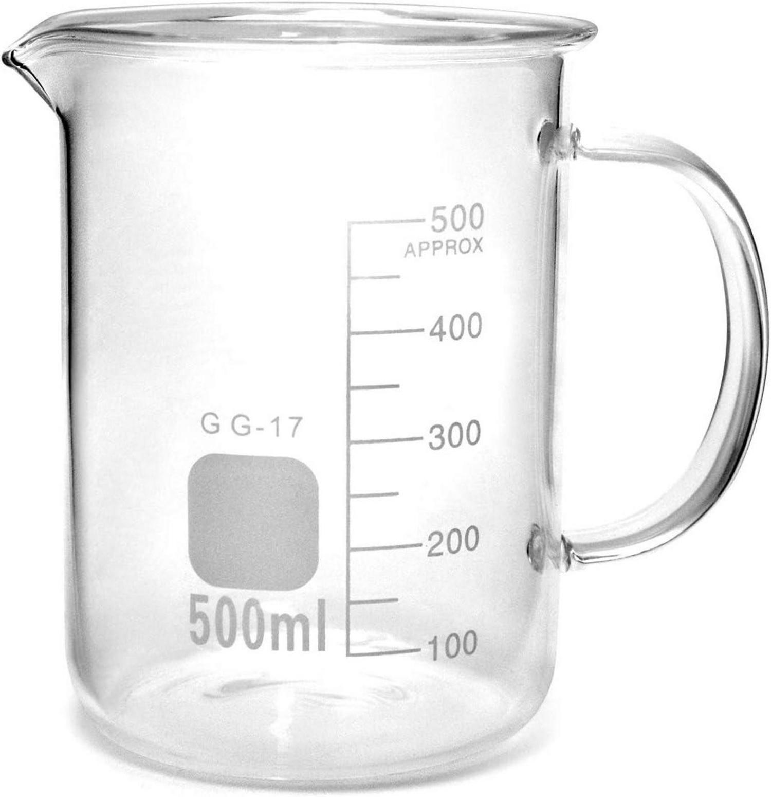 Messbecher Borosilikatglas 500 ml Skala deutlich sichtbar