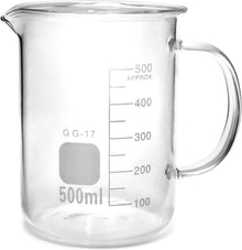 Messbecher Borosilikatglas 500 ml Skala deutlich sichtbar
