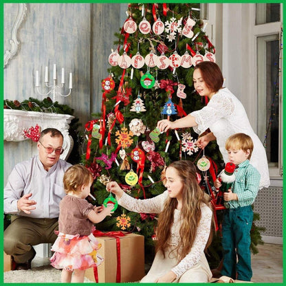 30x Holz Weihnachtsanhänger Schneeflocke Baum DIY Deko Bemalen