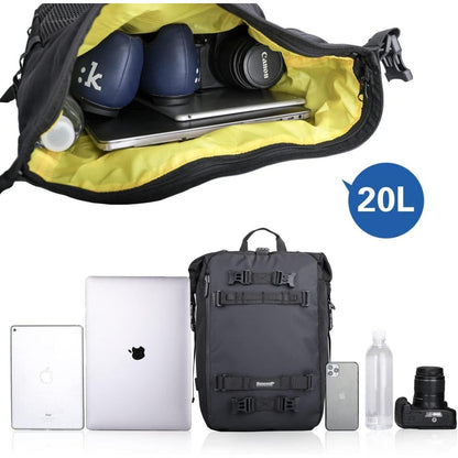 Multifunktionale Motorradtasche 20L Schwarz wasserdicht