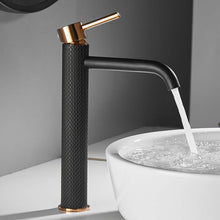 Moderne Schwarz Goldene Badarmatur Einhebel Mischbatterie
