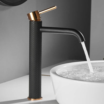 Moderne Schwarz Goldene Badarmatur Einhebel Mischbatterie