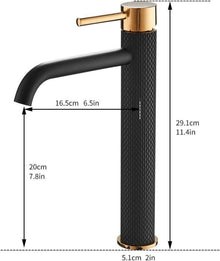 TIMACO Schwarz/Goldene Einhebel-Wasserhahn Badarmatur
