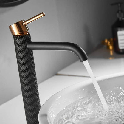 Moderne Schwarz Goldene Badarmatur Einhebel Mischbatterie