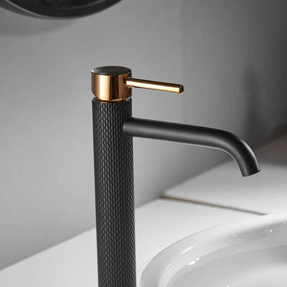 TIMACO Badarmatur mit Schwarz-Gold Einhebel-Mischbatterie
