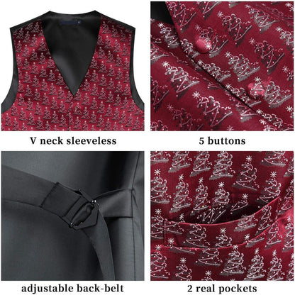 Herren Weihnachts Weste Santa Claus V-Ausschnitt