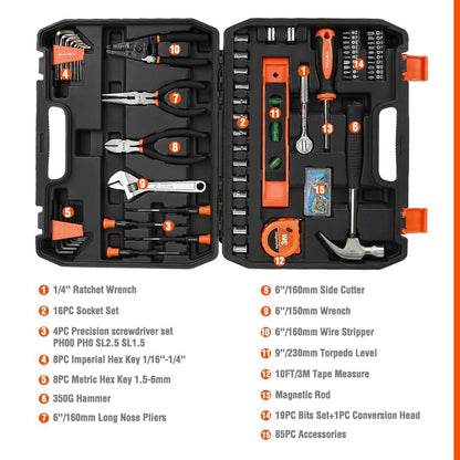 150tlg. Werkzeugkoffer Set für Haushalt Reparatur