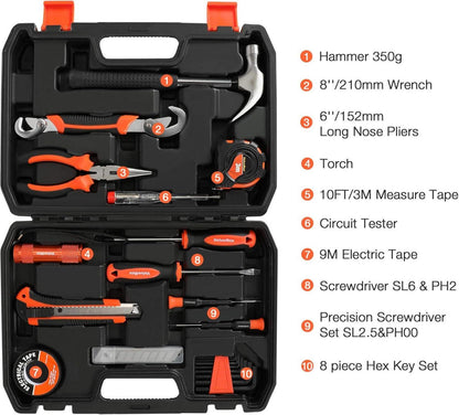 Werkzeugkoffer gefüllt 30tlg. Haushalt Reparatur Set ergonomisch langlebig