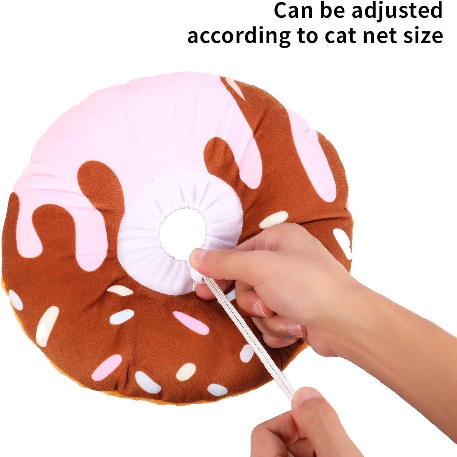 Leckschutz Halskrause für Katzen in Schokoladen Donut Design