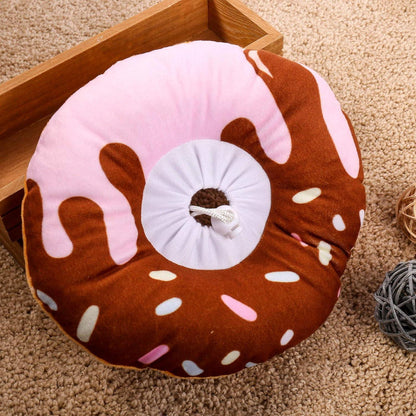 Weicher Katzenkragen Leckschutz Halskrause Schutzkragen Schokoladen Donut