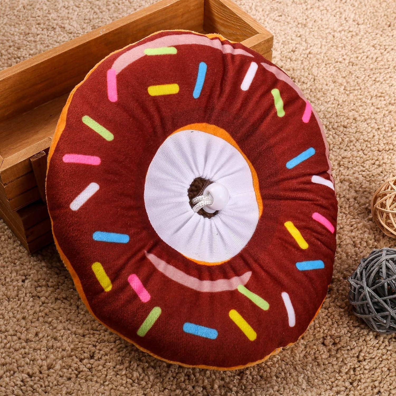 Katzen Halskrause Donut Muster Weich Einstellbar Schützend XS Braun