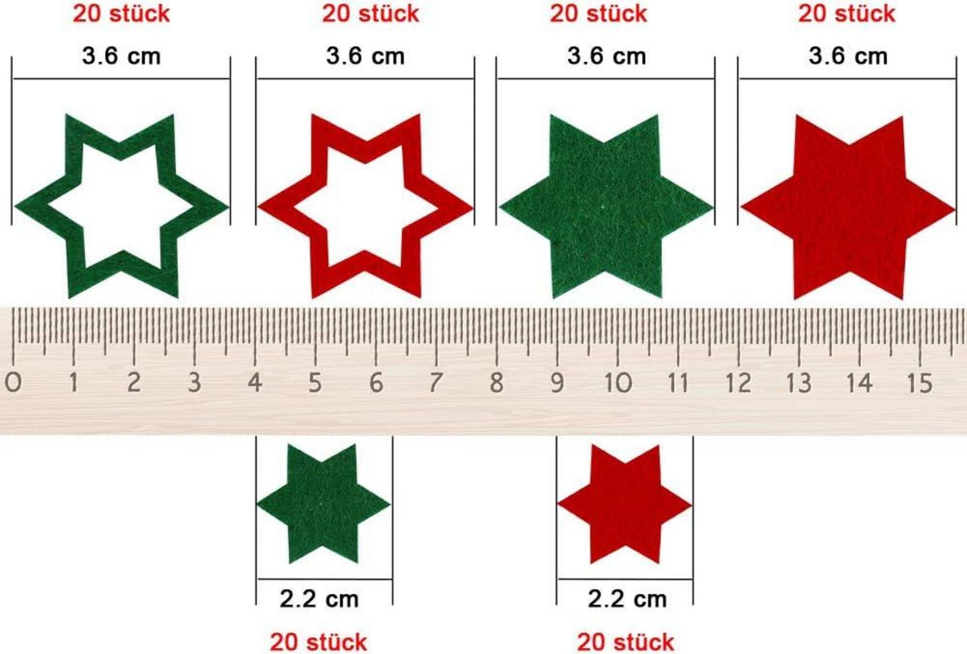 FHzytg 120 Stück Weihnachten Filz Sterne Set Streudeko Deko