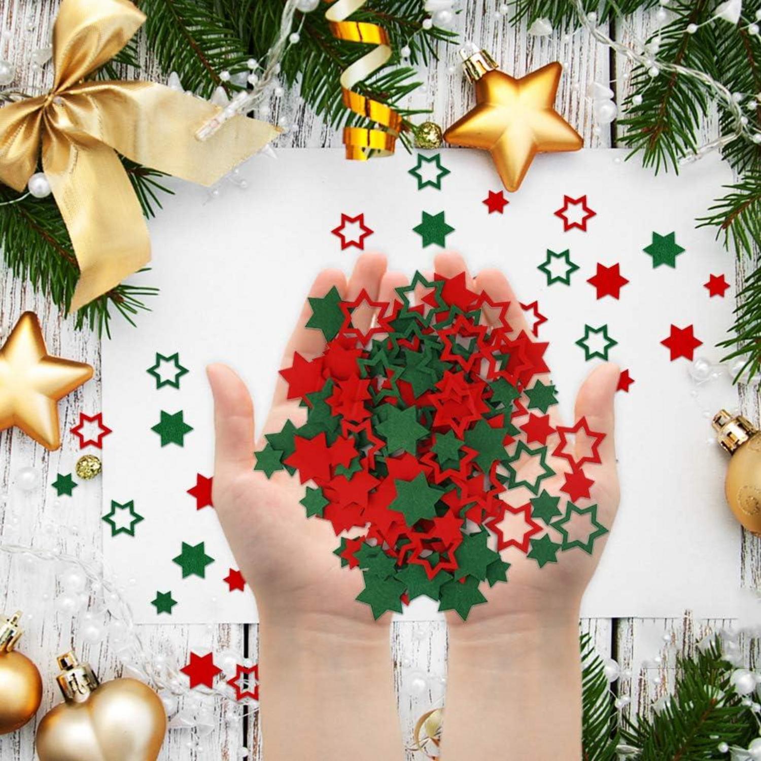 120x Weihnachtssterne Filz Streudeko Weihnachten Deko DIY