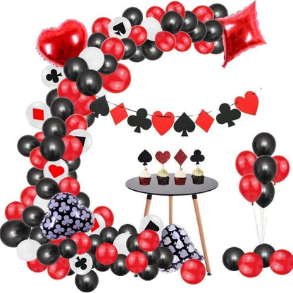 Luftballons Casino Party Dekorationen Set 107-teilig Schwarz Rot