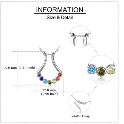 Sterling Silber 7 Chakra Ringhalter Halskette Frauen