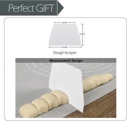 Backmatte XL 71x51cm Silikon Teigmatte Antihafte Grau mit Teigschneider