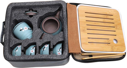 Japanisches Tragbares Kung Fu Tee Set Kirschblüte Zisha Teeservice für