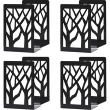 Schwarze Eisen-Buchstützen 4er Set Baumdesign Anti-Rutsch
