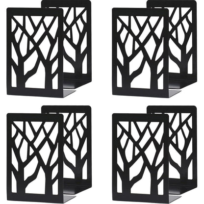 Schwarze Eisen-Buchstützen 4er Set Baumdesign Anti-Rutsch