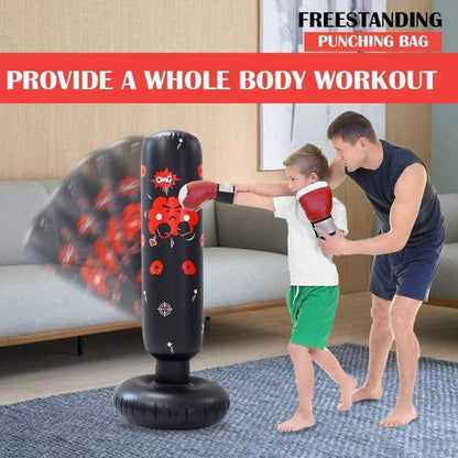 Boxsack Kinder 120 cm Standboxsack Kickboxen Karate Taekwondo Schwarz E