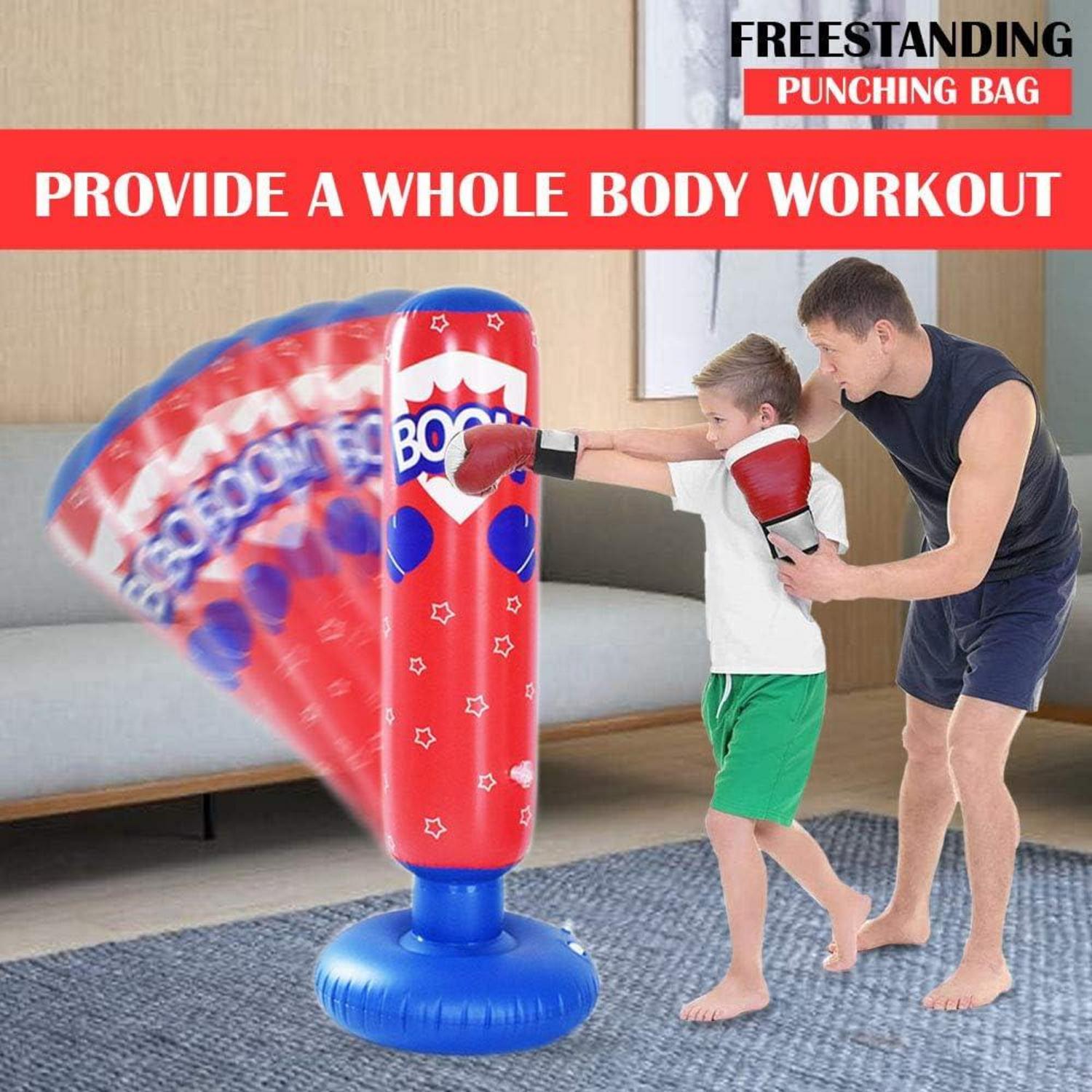Standboxsack Kinder 120cm für Kickboxen Karate Taekwondo rot