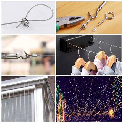 Kabelschloss Drahtseil 2mm 37 Stück Edelstahl 30M Ummantelt