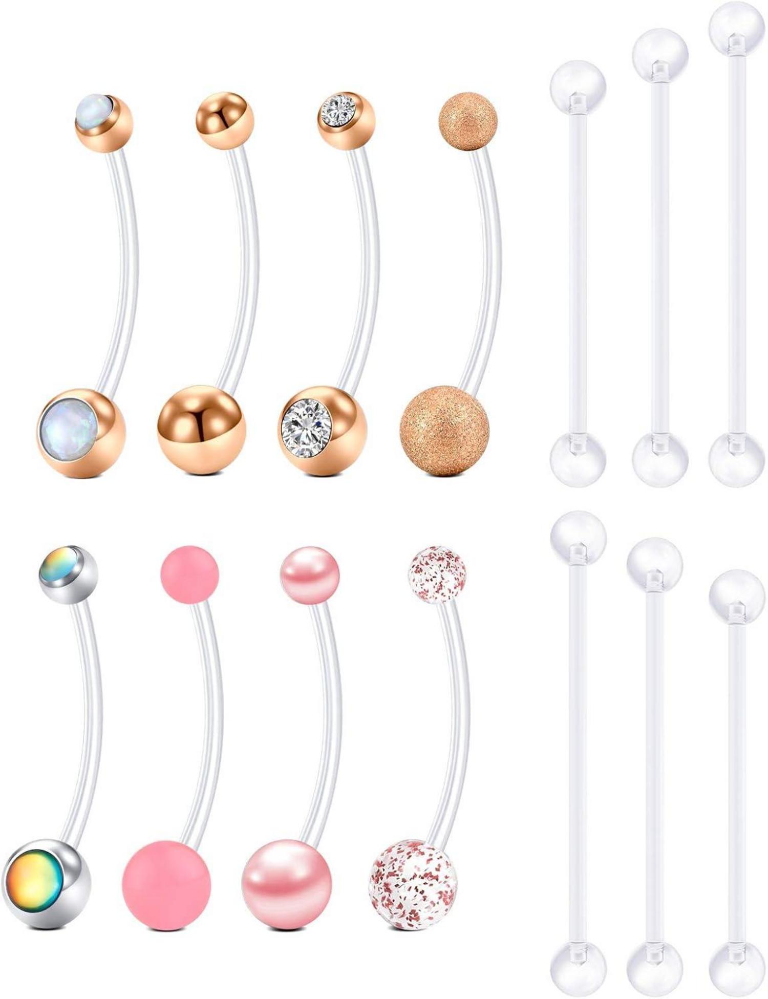 Flexibles Schwangerschaftspiercing Bauchnabelpiercing Bioflex 14G 32mm