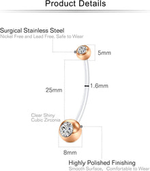 Flexibles 14G Schwangerschaftspiercing Bauchnabelpiercing