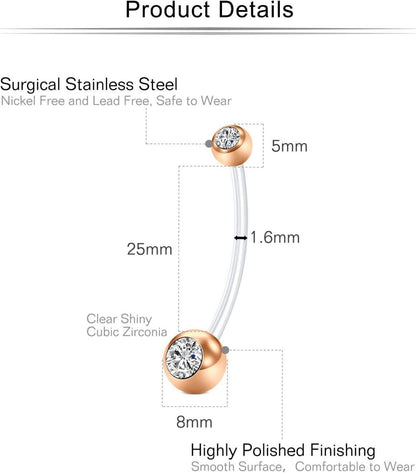 Flexibles 14G Schwangerschaftspiercing Bauchnabelpiercing