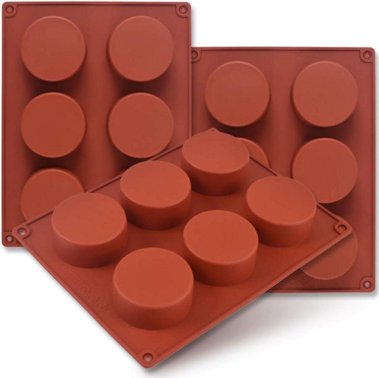 Silikonform 3er Pack Zylinder 6 Mulden 5,1 cm Cupcakes Muffins Kuchen