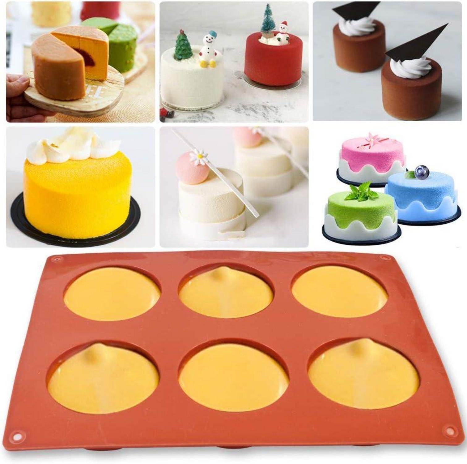 Zylinder-Silikonform 3 Packungen 6 Mulden 5,1 cm Cupcakes