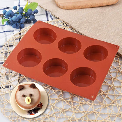 Silikonform 3er Pack Zylinder 6 Mulden 5,1 cm Cupcakes Muffins Kuchen
