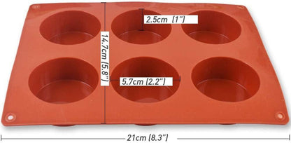 Zylinder-Silikonform 3er Pack 6 Mulden 5,1 cm für