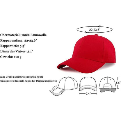 Baseball Cap Unisex – Verstellbare Kappe in A-Rot