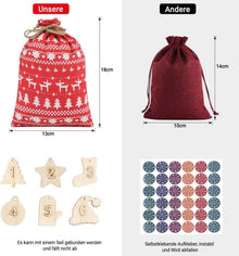 KUMEED Jutesäckchen Adventskalender Selber Befüllen