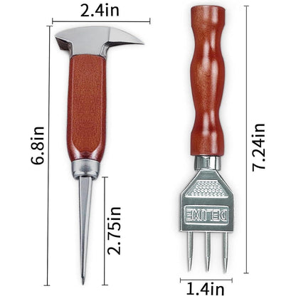 Eispickel-Set Edelstahl-Eiszerkleinerer Holzgriff