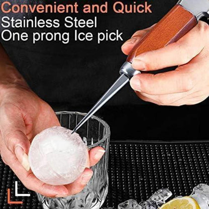 Eispickel-Set Edelstahl-Eiszerkleinerer Holzgriff