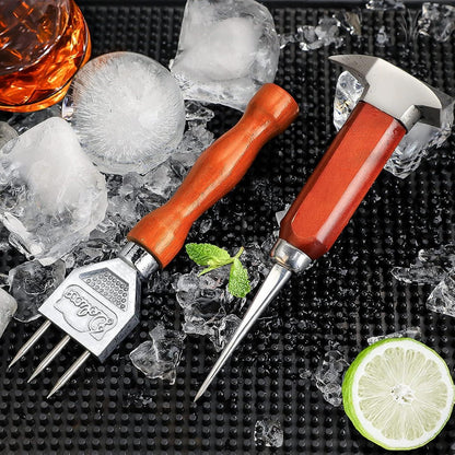 Eispickel-Set Edelstahl-Eiszerkleinerer Holzgriff