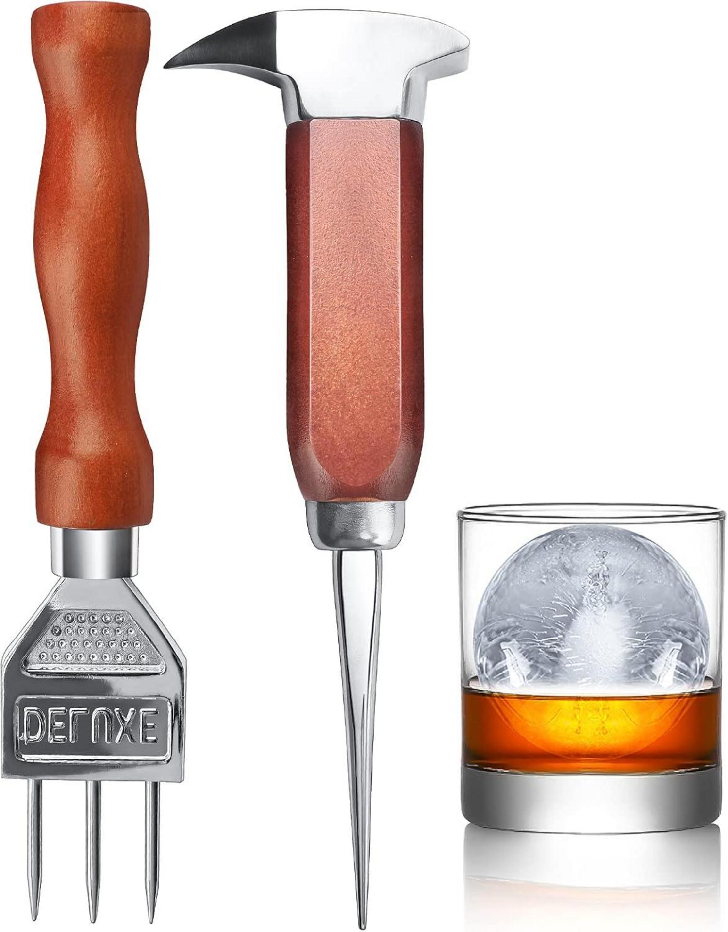Eispickel-Set Edelstahl-Eiszerkleinerer Holzgriff Japanischer Stil