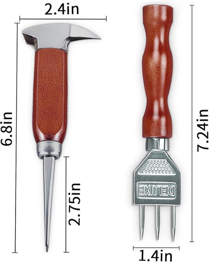 Eispickel-Set Edelstahl-Eiszerkleinerer Holzgriff