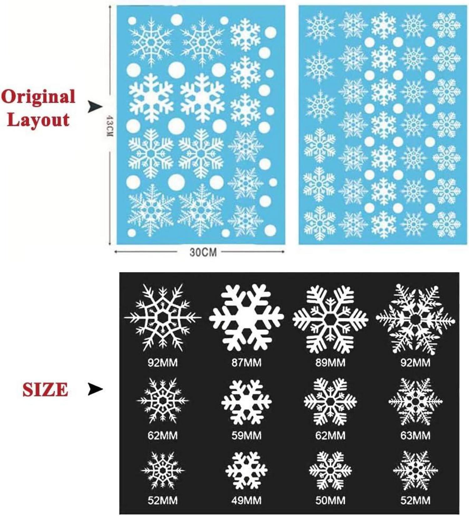 Schneeflocken Fensterbilder Weihnachten PVC Aufkleber