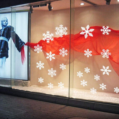 Schneeflocken Fensterbilder Weihnachten PVC Aufkleber Wiederverwendbar