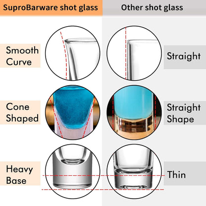 24er Schnapsgläser Set 35ml transparent schwerem Boden