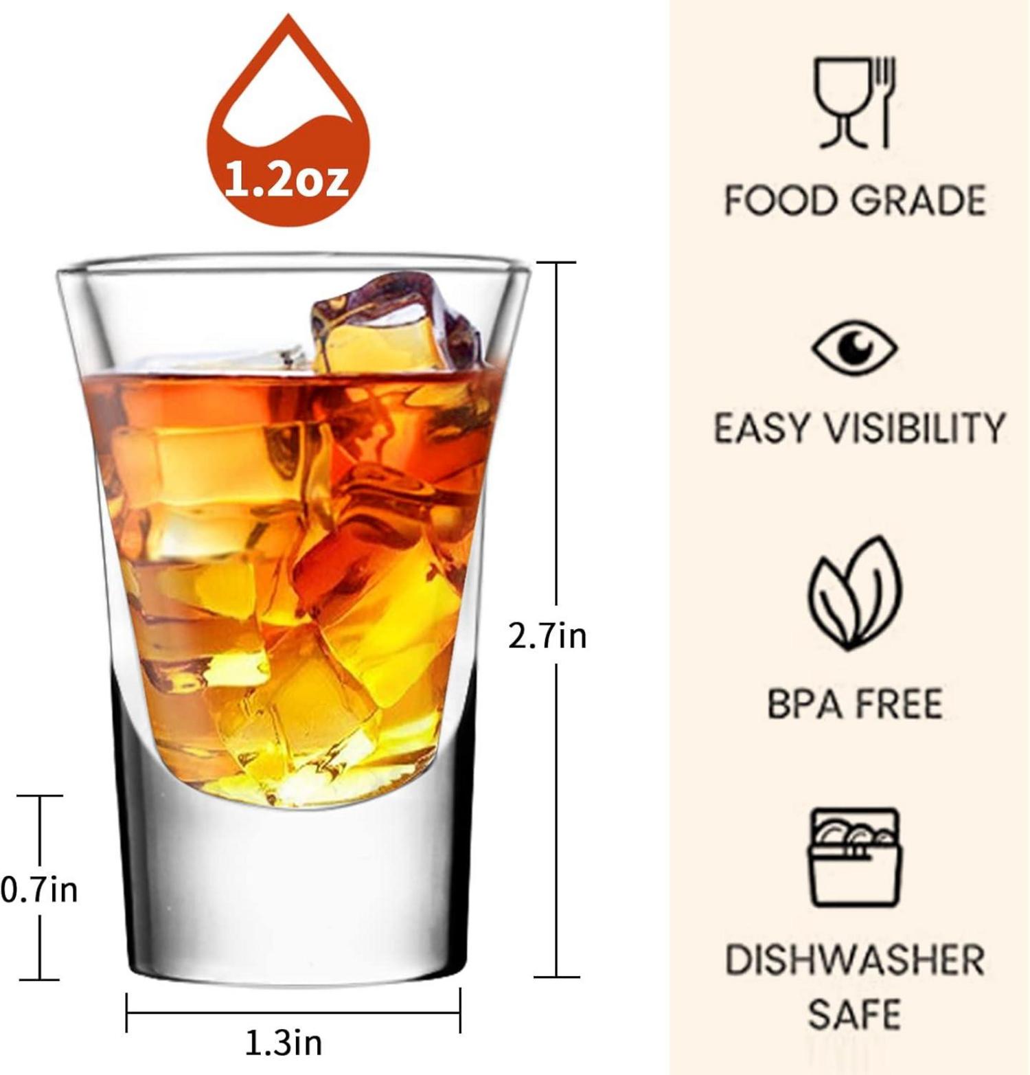 24er Schnapsgläser-Set transparent mit schwerem Boden 35ml Cocktail Likör Tequila