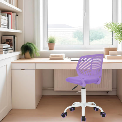 Homy Casa Bürostuhl Ergonomisch Stoffsitz Lila