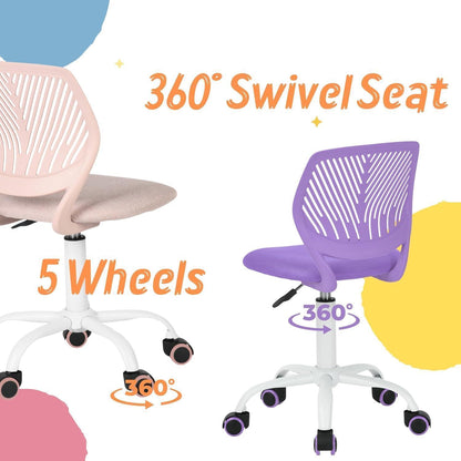 Homy Casa Bürostuhl Ergonomisch Stoffsitz Lila