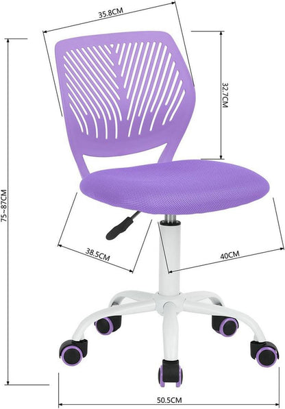 Ergonomischer Bürostuhl Lila höhenverstellbar drehbar