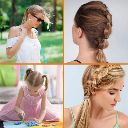 100 Stück Bunte Haargummis Mädchen Elastisch Multicolor Haarbänder