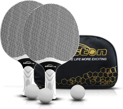 Senston Tischtennisschläger Set mit 3 Bällen und Tasche